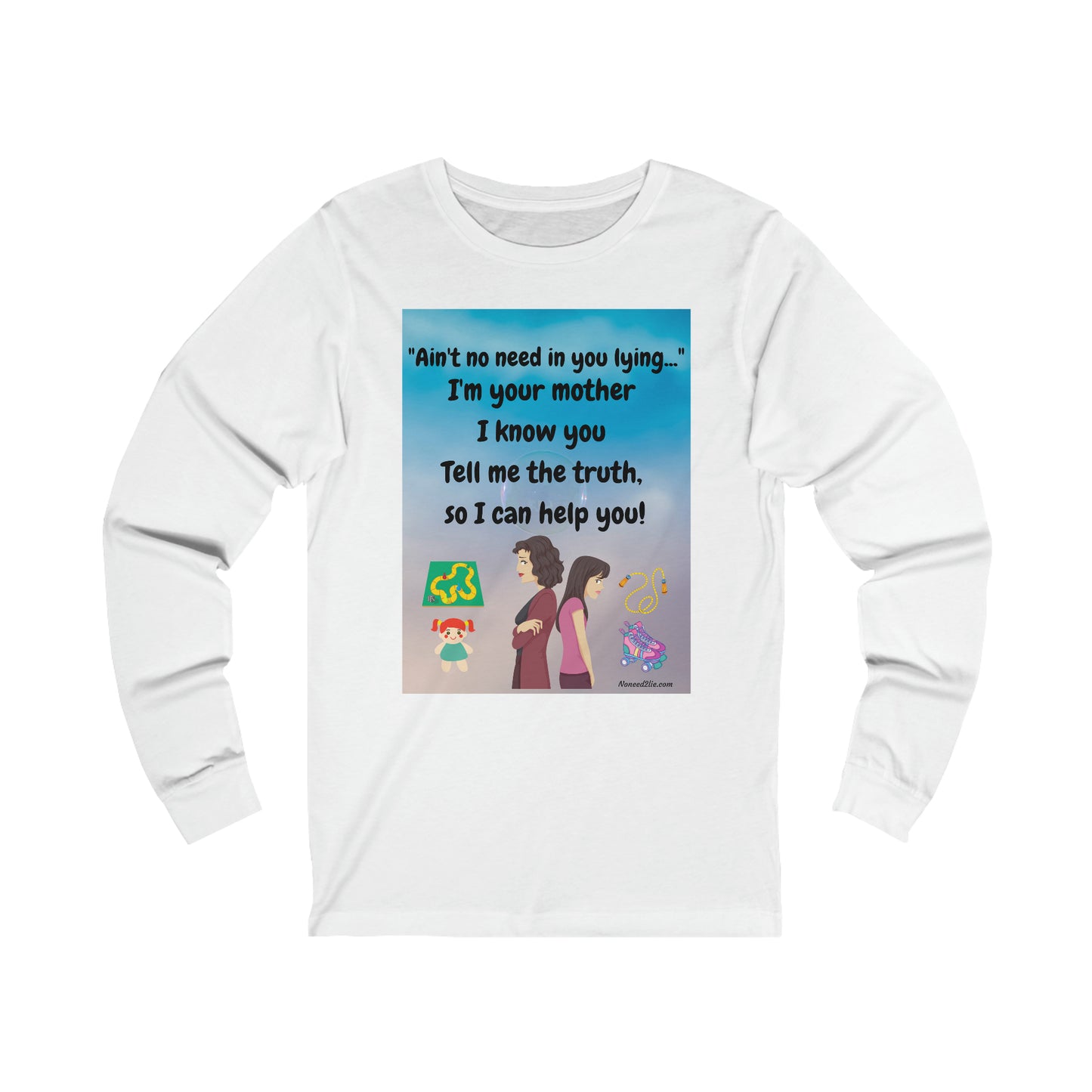 Women's Jersey Long Sleeve Tee- Tell me the truth daughter, so I can help