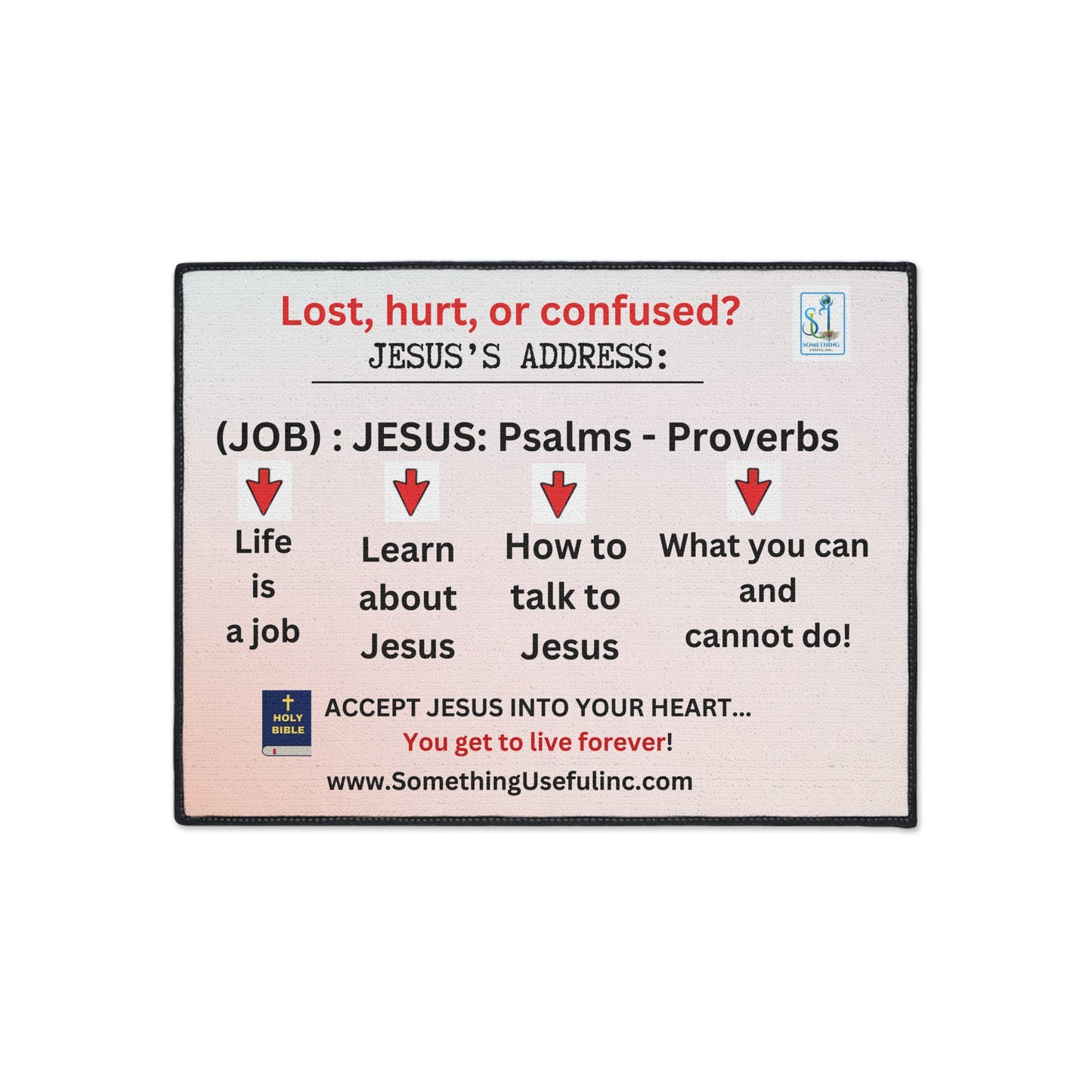 Heavy Duty Floor Mat - GPS to Jesus in the Holy Bible