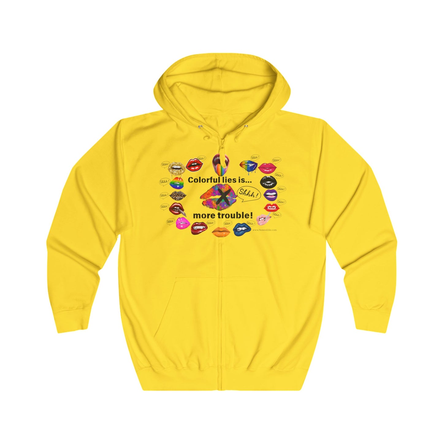 Colorful Lying Lips - Unisex Full Zip Hoodie