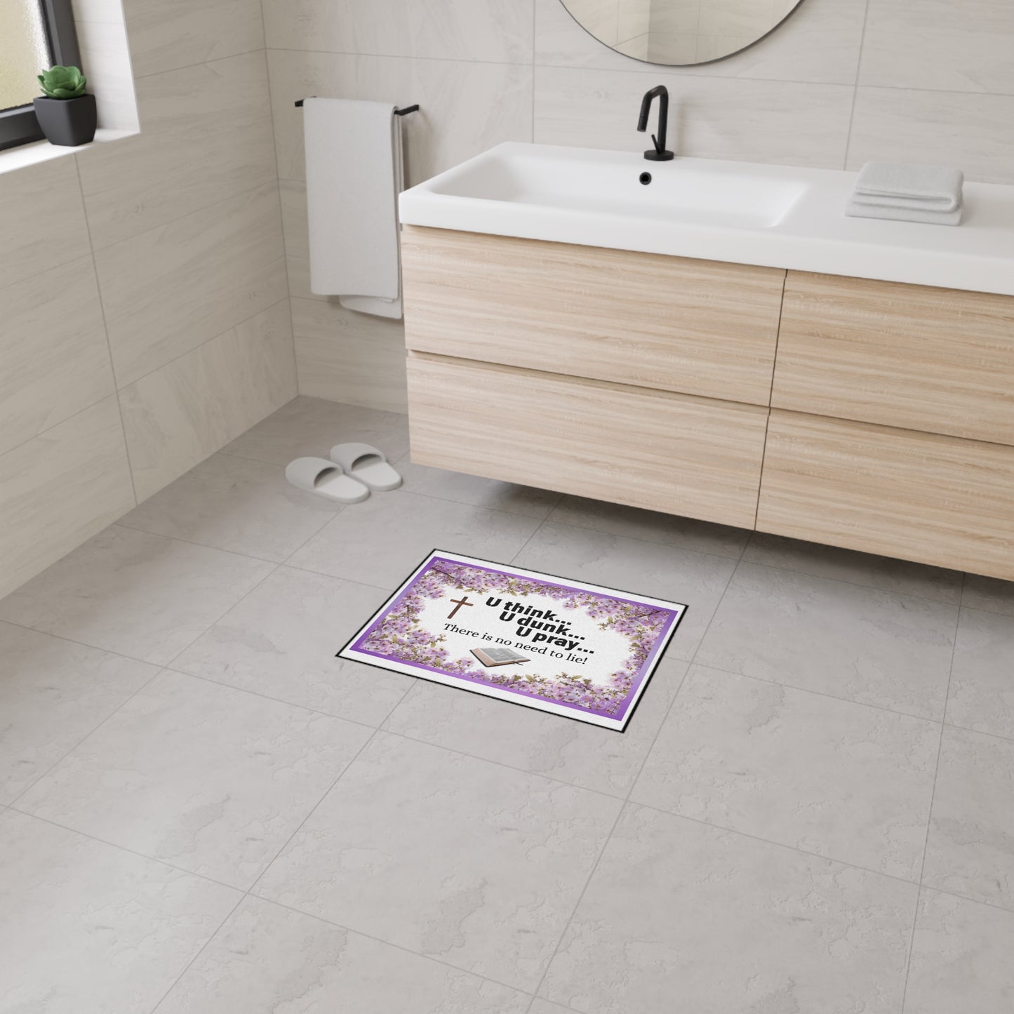 Heavy Duty Floor Mat - You Think, dunk and pray!