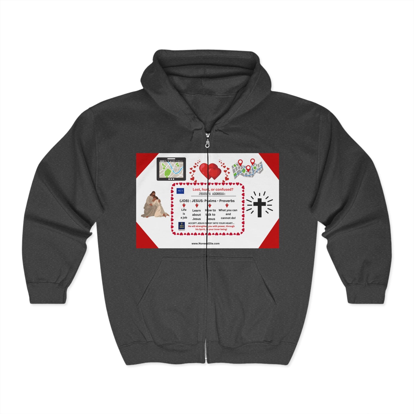 GPS - Jesus' Address - Zip Hoodie