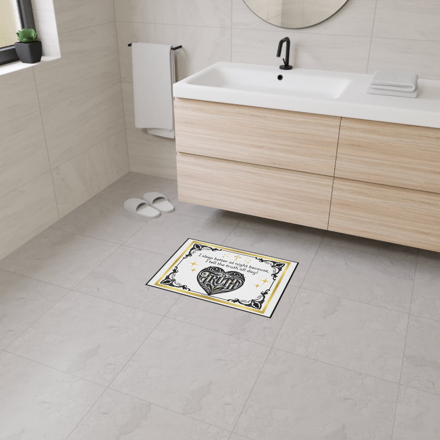 Heavy Foor Mat - I sleep better at night because I tell the truth all day!