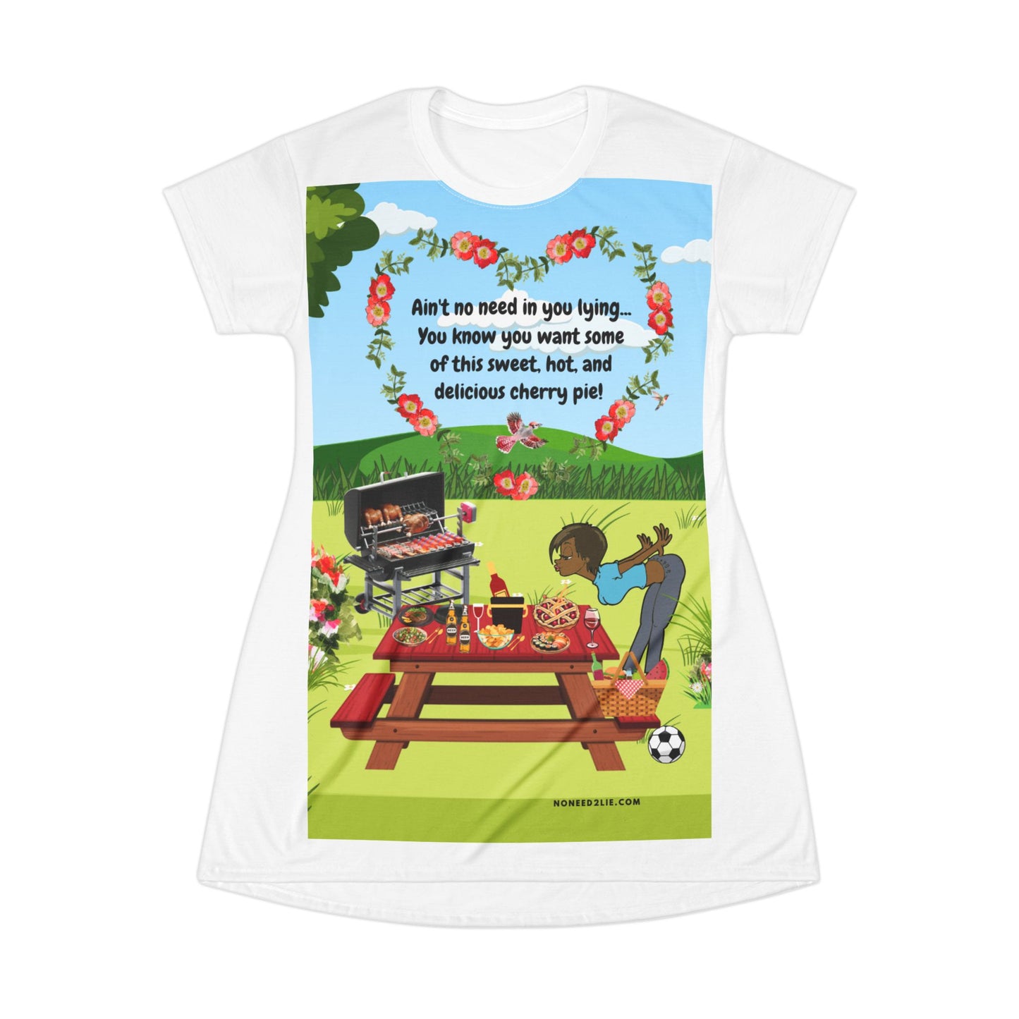 Short -Delicious Cherry Pie T-Shirt Dress