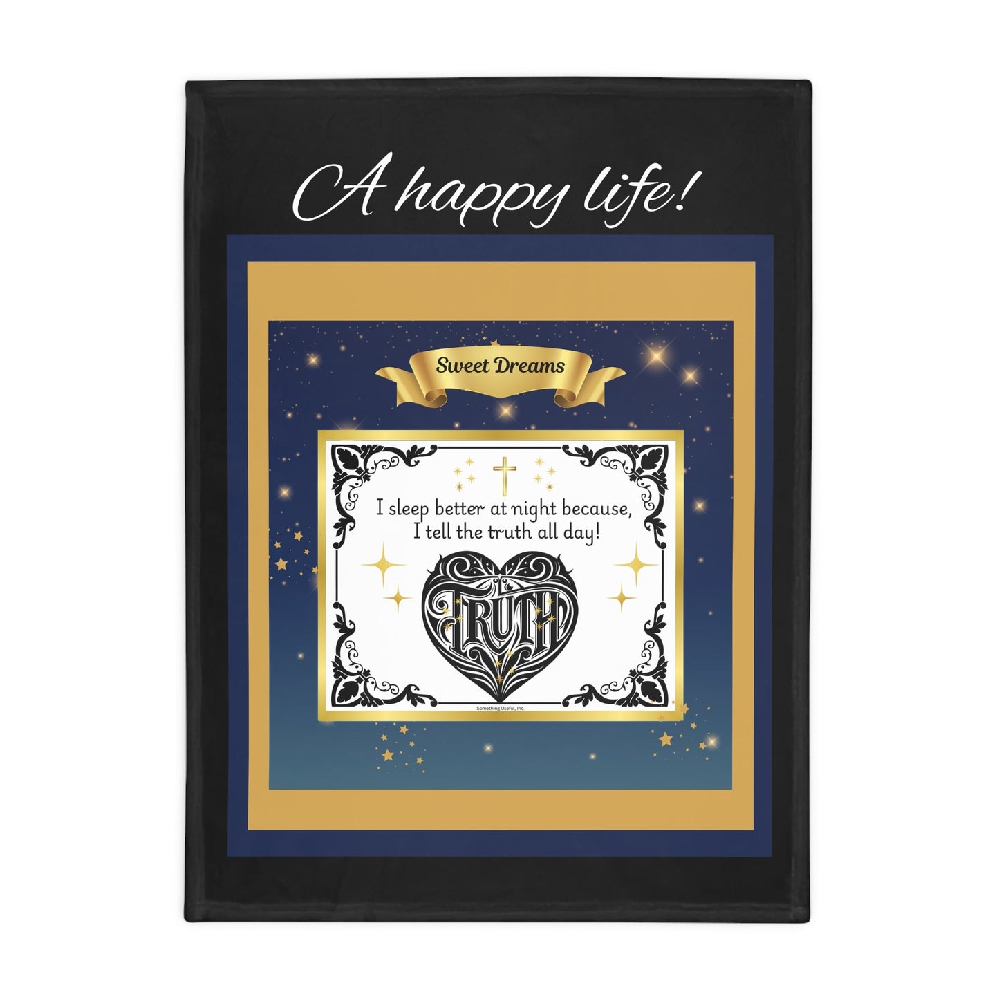 Plush Fleece Blanket - A Happy Life