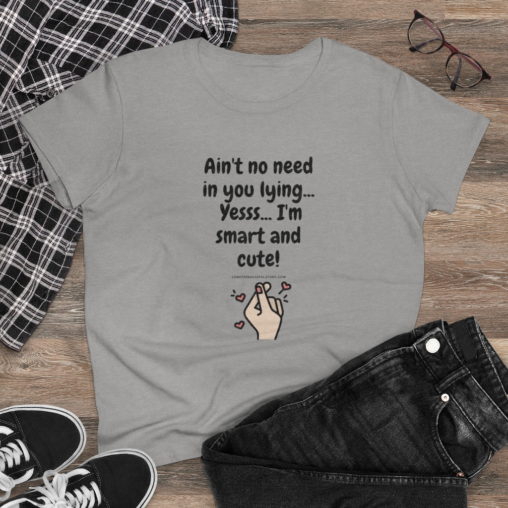 Yesss... I'm smart and cute | Women's Heavy Cotton Tee