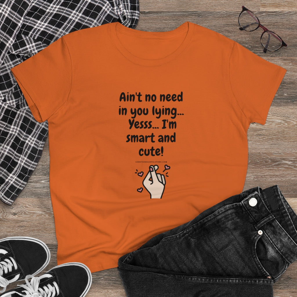 Yesss... I'm smart and cute | Women's Heavy Cotton Tee