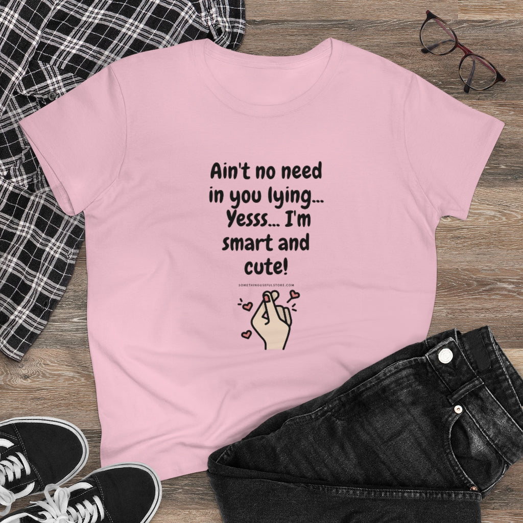 Yesss... I'm smart and cute | Women's Heavy Cotton Tee