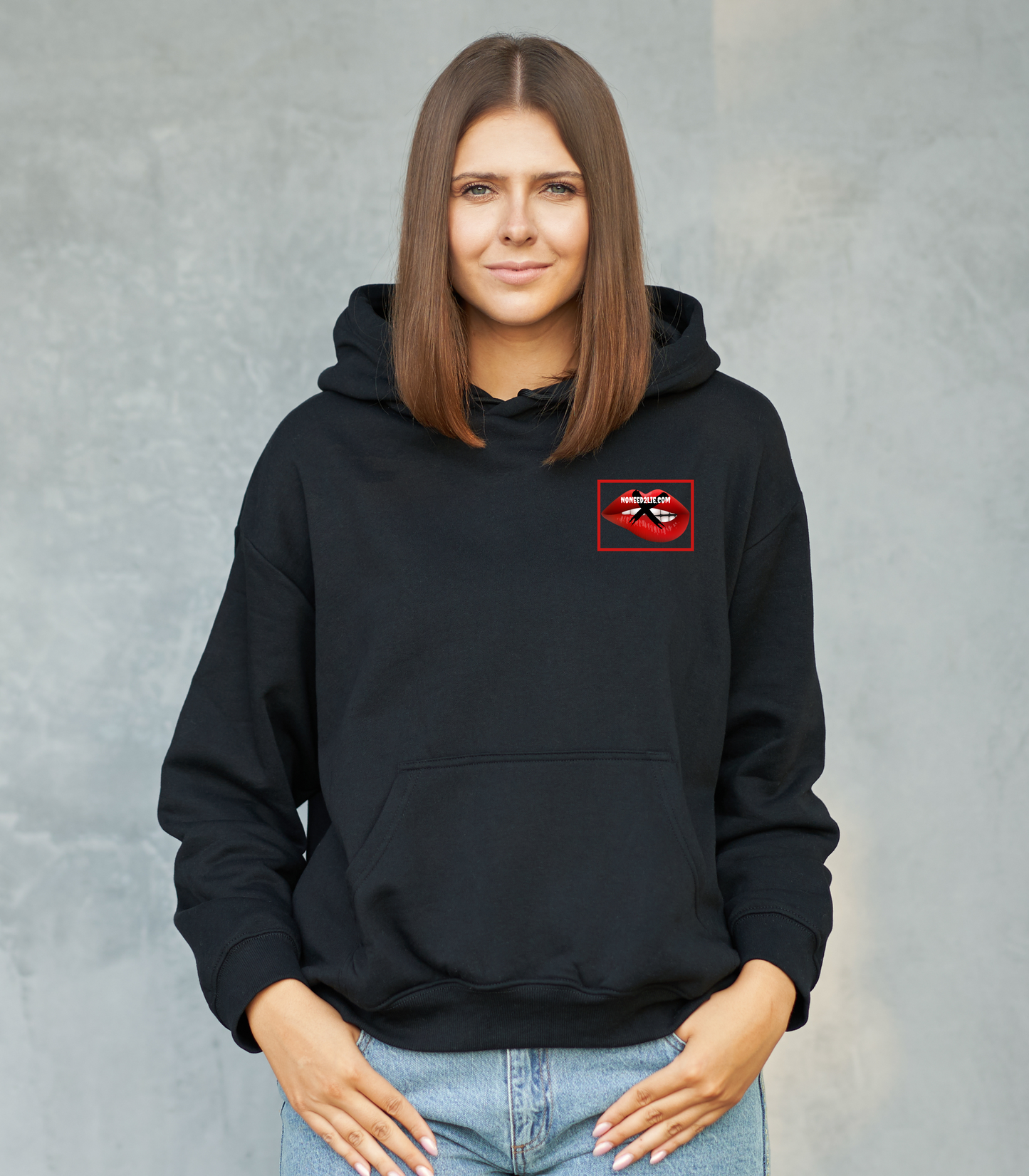 Zip Hooded Sweatshirt- No Need 2 Lie