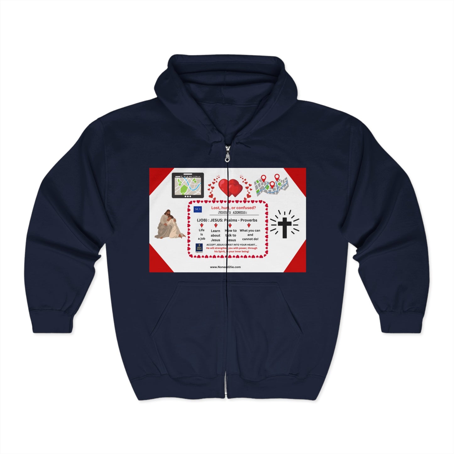 GPS - Jesus' Address - Zip Hoodie