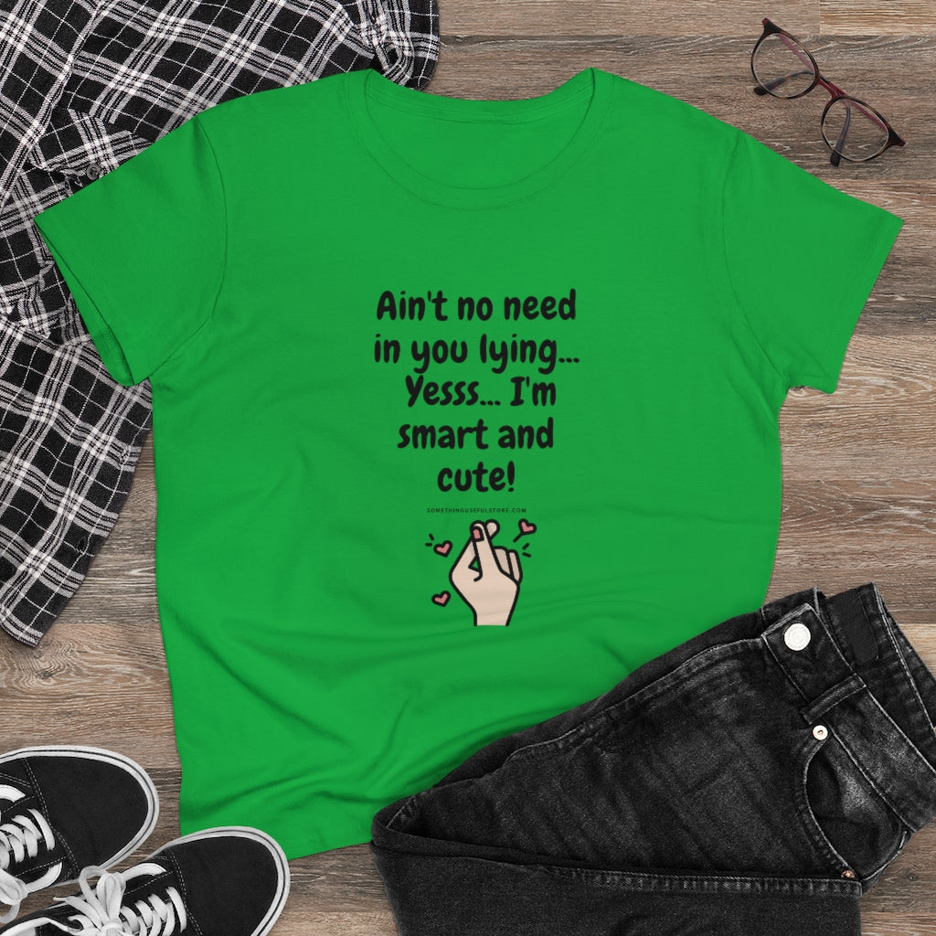 Yesss... I'm smart and cute | Women's Heavy Cotton Tee