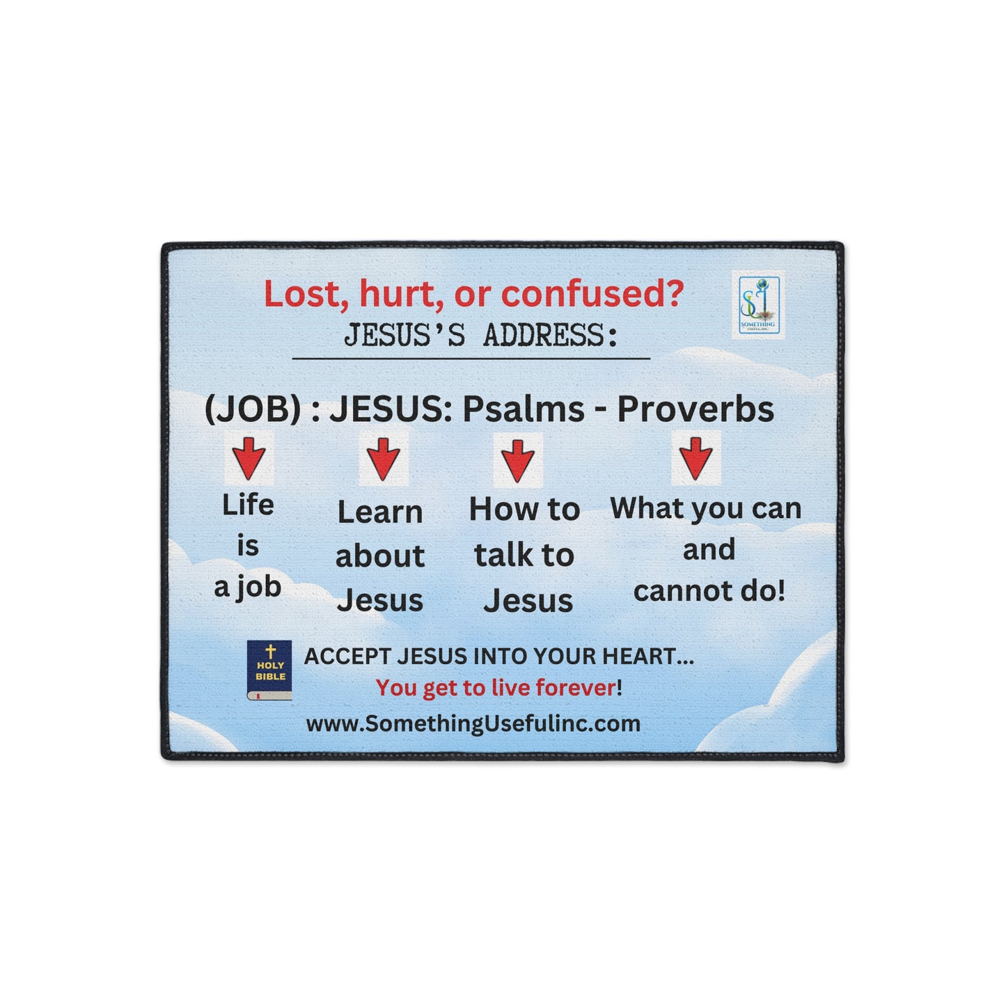 Heavy Duty Floor Mat -Jesus' GPS Address
