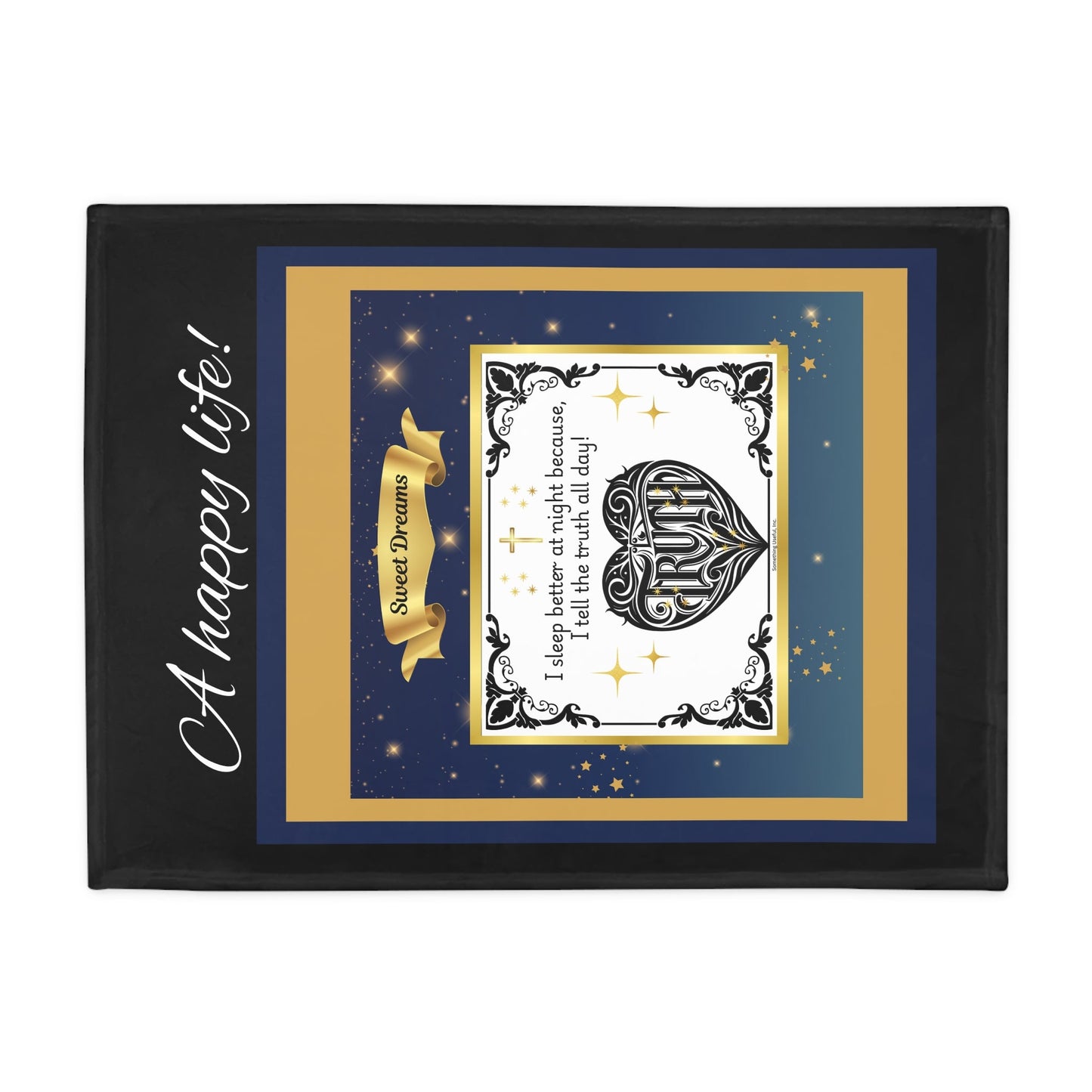 Plush Fleece Blanket - A Happy Life