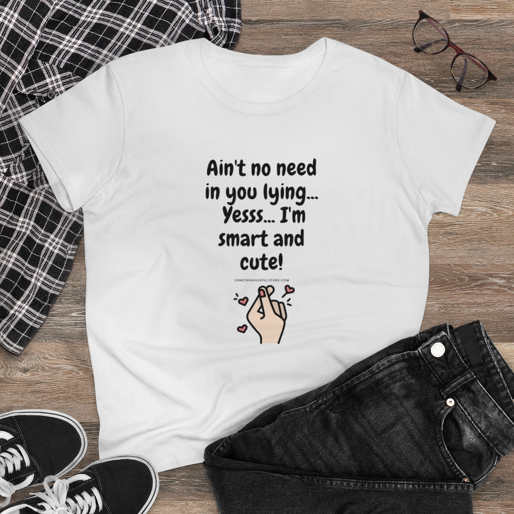 Yesss... I'm smart and cute | Women's Heavy Cotton Tee