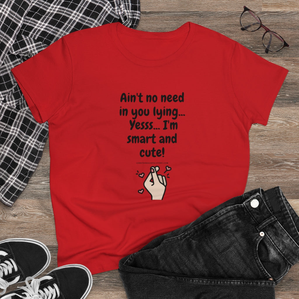 Yesss... I'm smart and cute | Women's Heavy Cotton Tee