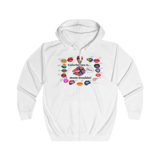 Colorful Lying Lips - Unisex Full Zip Hoodie