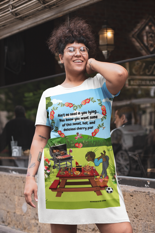 Short -Delicious Cherry Pie T-Shirt Dress