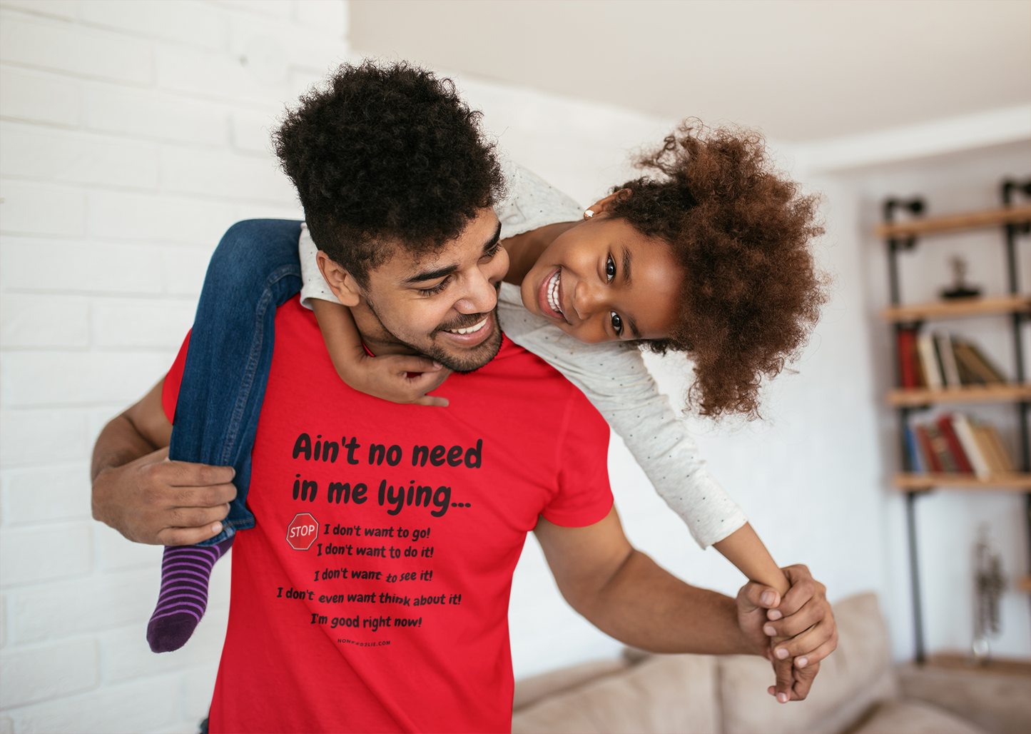 Men's Cotton Crew Tee -  Stop! Not today! Ain't no need in me lying.