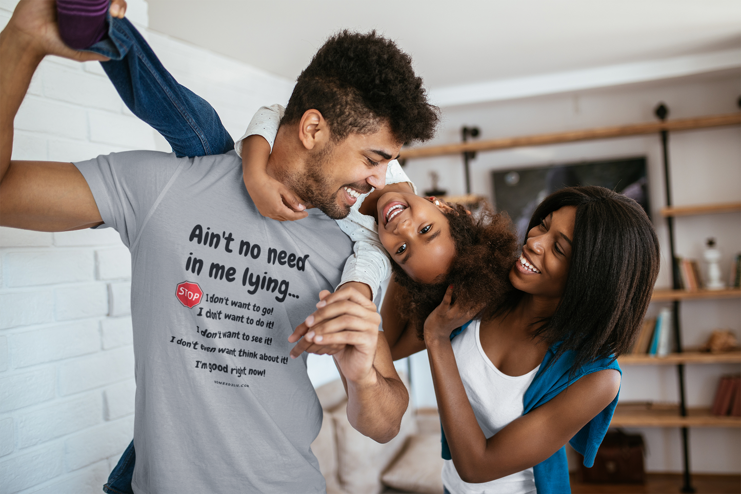 Men's Cotton Crew Tee -  Stop! Not today! Ain't no need in me lying.